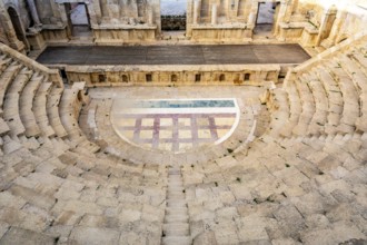 Northern Theatre, Roman Ruins of Gerasa, at the historical site of Jerash in Jordan