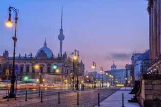 The boulevard Unter den Linden in Berlin at sunrise
