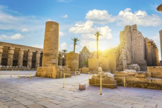 Morning sun over the ruins in Karnak Temple