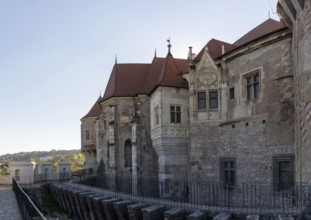 Hunedoara, Romania, 17 October, 2022: view of the landmark 15th-century Corvin Castle in Hunedoara