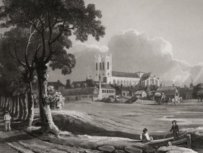 View of Westminster, London, England, 1807