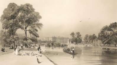 St James's Park, Buckingham Palace, London, England, after Thomas Shotter Boys, 1842