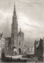 Cathédrale Notre-Dame, Cathedral of Our Lady, Antwerp, Flanders, Belgium, 19th century, Europe