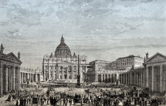 The Papal Basilica of St. Peter in the Vatican and St. Peter's Square in Vatican City, Rome, Italy,