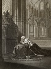 Ludwig VII., König von Frankreich, vor dem Grabmal von Thomas Becket, Erzbischof von Canterbury,