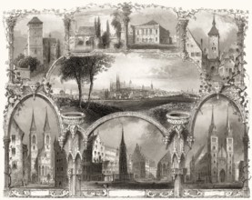 Cityscape of Nuremberg, Bavaria, Germany, Europe, 19th century, Europe