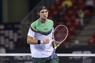 Sofia, Bulgaria - 10 November, 2020: Germany's Jan-Lennard Struff reacts after winning a point