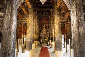 Ancient lanna style Vihara Chamma Dhevi at Wat Pong Yang Kok in Hang Chat District, Lampang,
