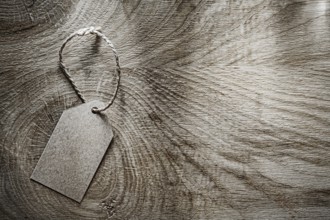 Price tag on wooden board