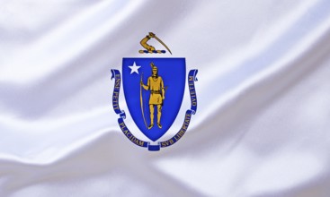 The flag of Massachusetts, USA, Studio, North America