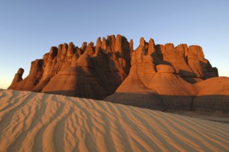Desert landscape, Tin Akascheker, Algeria, rock formations, Algeria, Africa