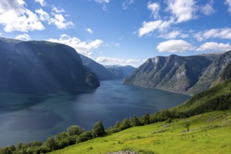 View of the famous Aurlandsfjord in Norway, a UNESCO World Heritage Site
