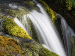 Small waterfalls in the Gjain Valley, South Iceland, Iceland, Europe