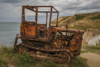 Flamborough, East Riding of Yorkshire, England, UK, September 14, 2018: An old rusty crawler on the