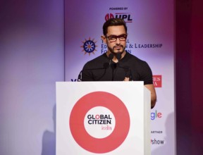 Bollywood actor Aamir Khan press conference launch Global Citizen Festival Global Education