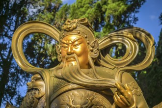 Warrior, guardian figure, Xuan Zang Temple, east side of Sun Moon Lake, Yuchi Township, Nantou