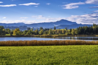 The idyllic lake Sulzberg in the alps of Allgäu (Bavaria, Germany)