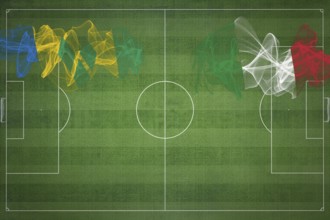 Saint Vincent and the Grenadines vs Italy Soccer Match, national colors, national flags, soccer