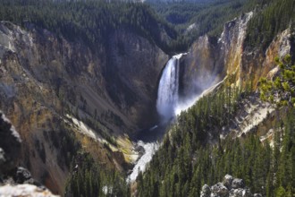 Sparkling falls in a canyon of Yellowstone national park. More magnificent pictures from the