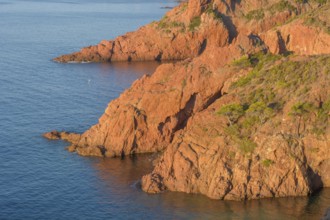 Esterel massif along the Mediterranean coast in the French Riviera