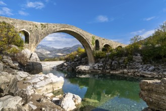 A view of the Ottoman Mesi Bridge near Shkoder in northwestern Albania