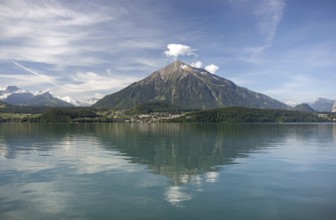 The Niesen is reflected in Lake Thun, Switzerland Thun, Switzerland, Europe