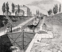The Canal Saint-Martin, Paris, France, 19th century, Europe