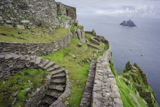 Monastery at the top, Skellig Michael island, Mainistir Fhionáin (St. Fionan?s Monastery), county