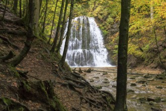 The Hachelbach stream in Josefstal forms this scenic waterfall, landscape