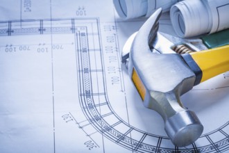 Construction plans adjustable spanner and claw hammer building concept