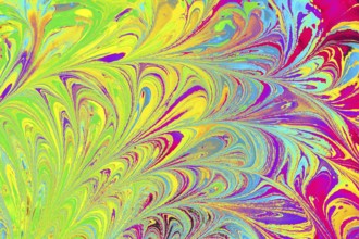 Abstract marbling floral pattern for fabric, tile design. background texture
