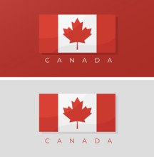 Canada flag isolated on red and white background. Vector illustration