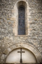 Church windows in Tourettes, South of France 2019