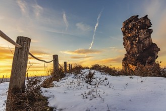 Devil's Wall Harz near Thale Neistedt in winter