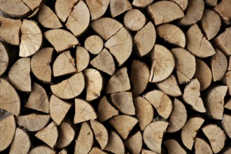 Cut firewood stack logs as pattern background
