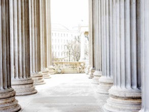 Columns at the parliament in Vienna, symbolic photo for architecture, stability, history Austria