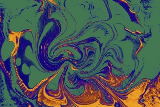 Ebru Marbling texture with floral patterns
