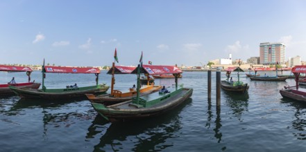 A picture of abra boats at the Dubai Creek