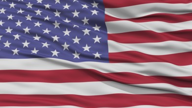 Closeup United States Flag, Waving in the Wind, High Resolution