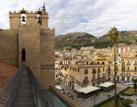 Monreale, Italy, 5 January, 2024: view of the cathedral and city square of Monreale in Sicily,