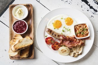 Traditional full english british breakfast meal set