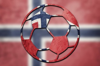 Soccer ball national Norway flag. Norway football ball