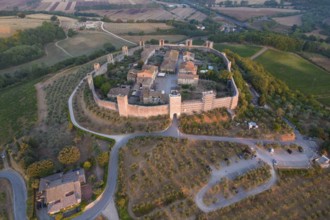Aerial photographic documentation of the village of Monteriggiori Tuscany Italy