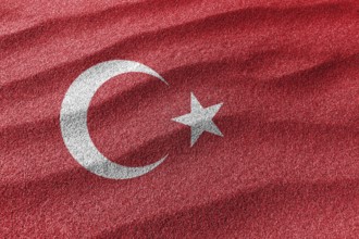 Turkey sand flag, national flag sand background