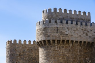 The Roman Walls of Avila a sunny summer day. Spain