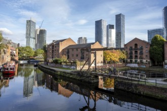 Castlefield in Manchester, United Kingdom, on a sunny day, Europe