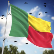Flag of Benin, This is a computer generated and 3d rendered image