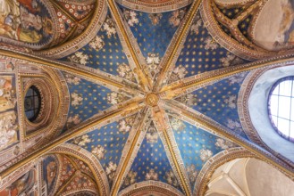 Toledo, Spain, December 16, 2018 : Ceiling of the Primate cathedral of Saint Mary in Toledo, Spain,