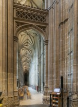 Canterbury, United Kingdom, 10 September, 2022: view of the side nave inside the historic Canterbuy