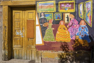 Reproduction of the meninas in the street, Nájera, La Rioja, Spain, Europe